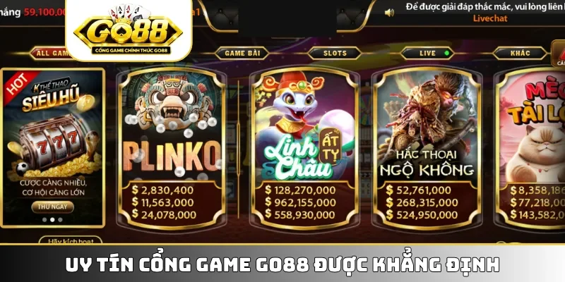 Uy tín cổng game GO88 được khẳng định